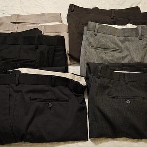 Joseph & Feiss LOT (6) Pair Men Slacks Dress Pants 46x30 EUC Wool Blend